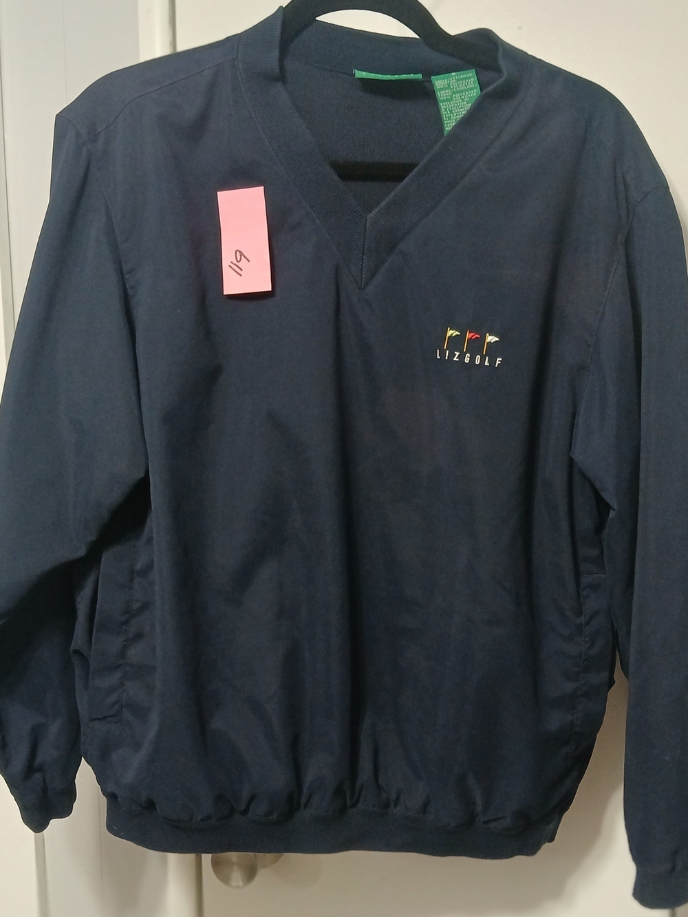 LIZGOLF Men's Navy V-Neck Golf Pullover